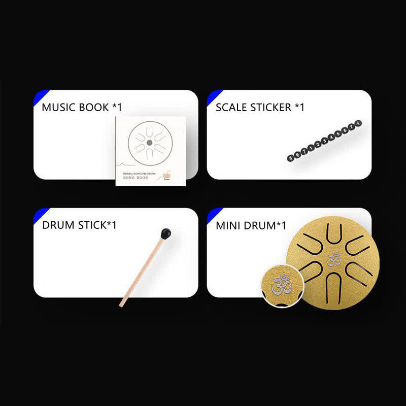 KarmaRipple's Mini Steel Tongue Drum 3 Inch Sound Balancing Drum Kit p13