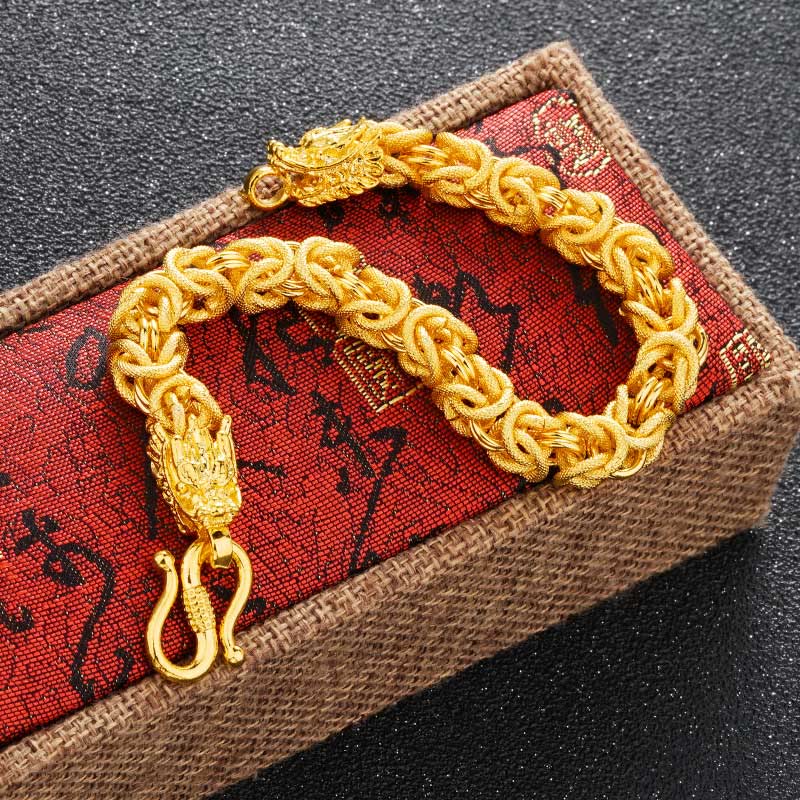 KarmaRipple's 24k Gold Plated Double Headed Dragon Protection Bracelet p2