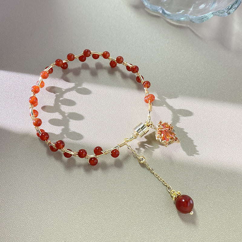 KarmaRipple's Red Maple Leaf Fortune Talisman Bracelet p7