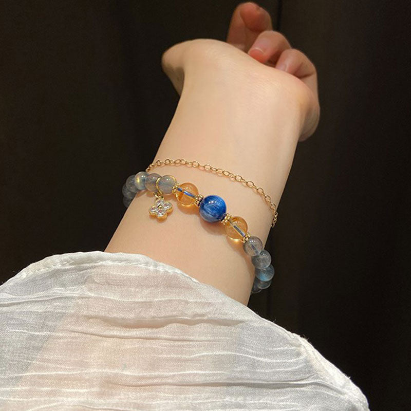 KarmaRipple's Authentic Moonstone Flower Chram Balancing Beadwork Bracelet p4
