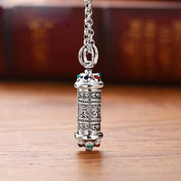 KarmaRipple's Tibetan Om Mani Padme Hum Focus Pendant Necklace