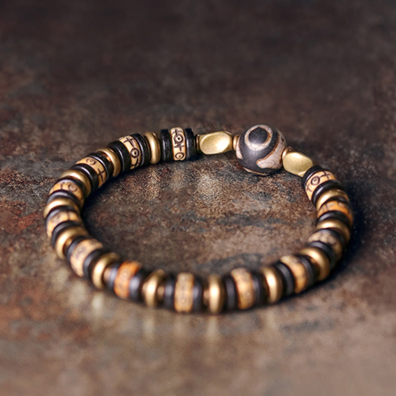KarmaRipple's Tibetan Yak Bone Ebony Wood Strength Bracelet p6