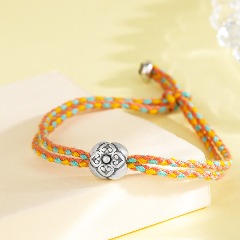 KarmaRipple's 999 Sterling Silver Persimmon Fortune Multicolored Woven Bracelet p3
