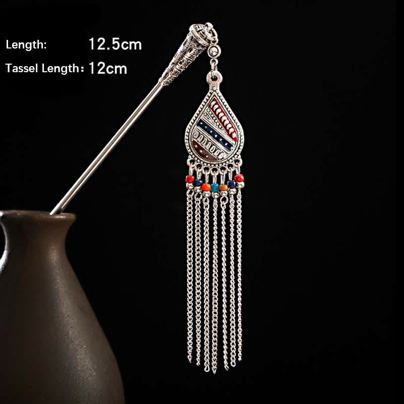 KarmaRipple's Water Drop Lily of the Valley Flowers Tassels Confidence Hairpin p26