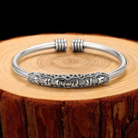 KarmaRipple's Om Mani Padme Hum Engraved Peace Cuff Bracelet Bangle