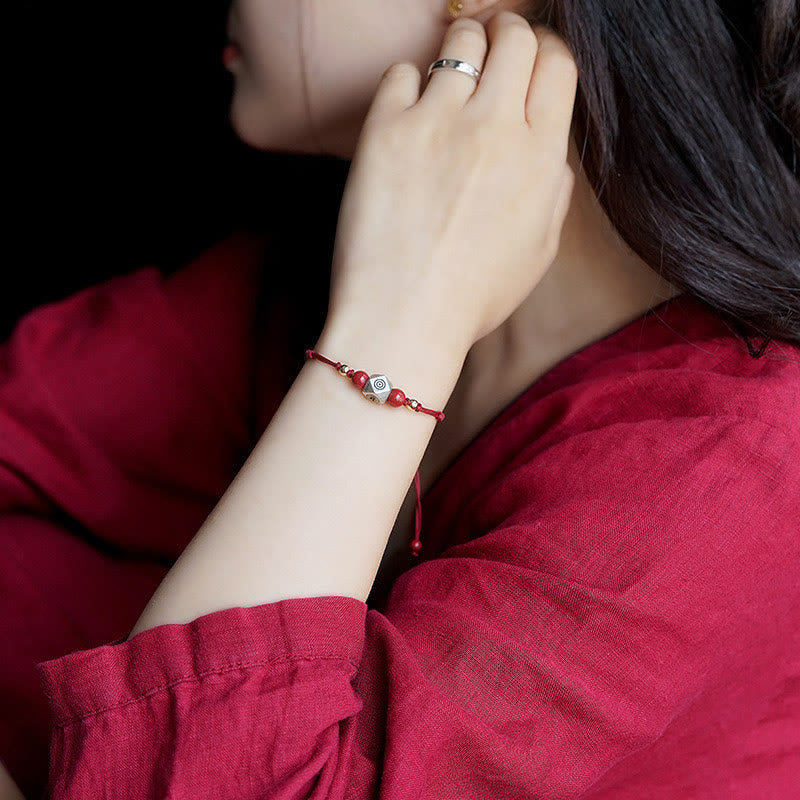 KarmaRipple's Handmade 925 Sterling Silver Chinese Zodiac Natal Buddha Cinnabar Calm Woven Bracelet p9