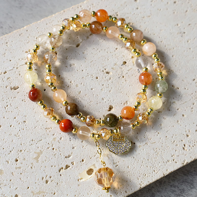 KarmaRipple's Colorful Rutilated Quartz Double Wrap Spiritual Growth Bead Bracelet p7
