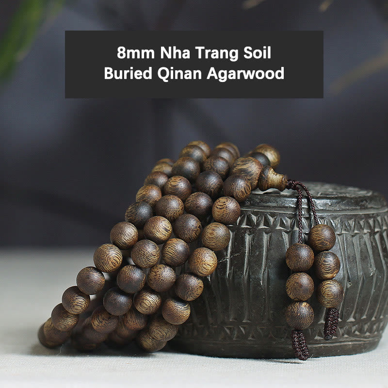 KarmaRipple's 108 Mala Beadwork Nha Trang Soil Buried Qinan Agarwood Balance Strength Bracelet p26