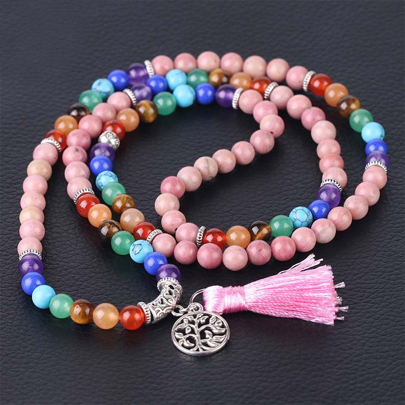 KarmaRipple's 108 Mala Beadwork Rhodonite Blue Gemstone Lazulite Balancing Bracelet p4