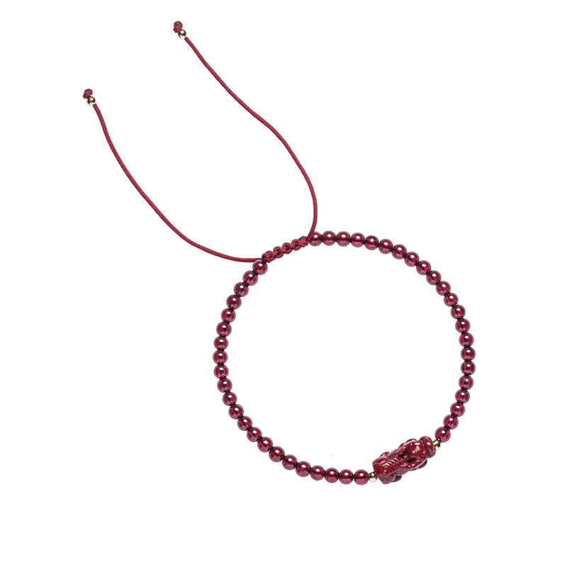 KarmaRipple's Garnet Cinnabar PiXiu Blessing Calm String Bracelet p17