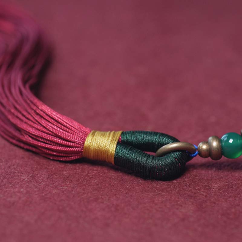 KarmaRipple's 108 Mala Beadwork Bodhi Seed Dzi Bead Peace Tassel Bracelet p10