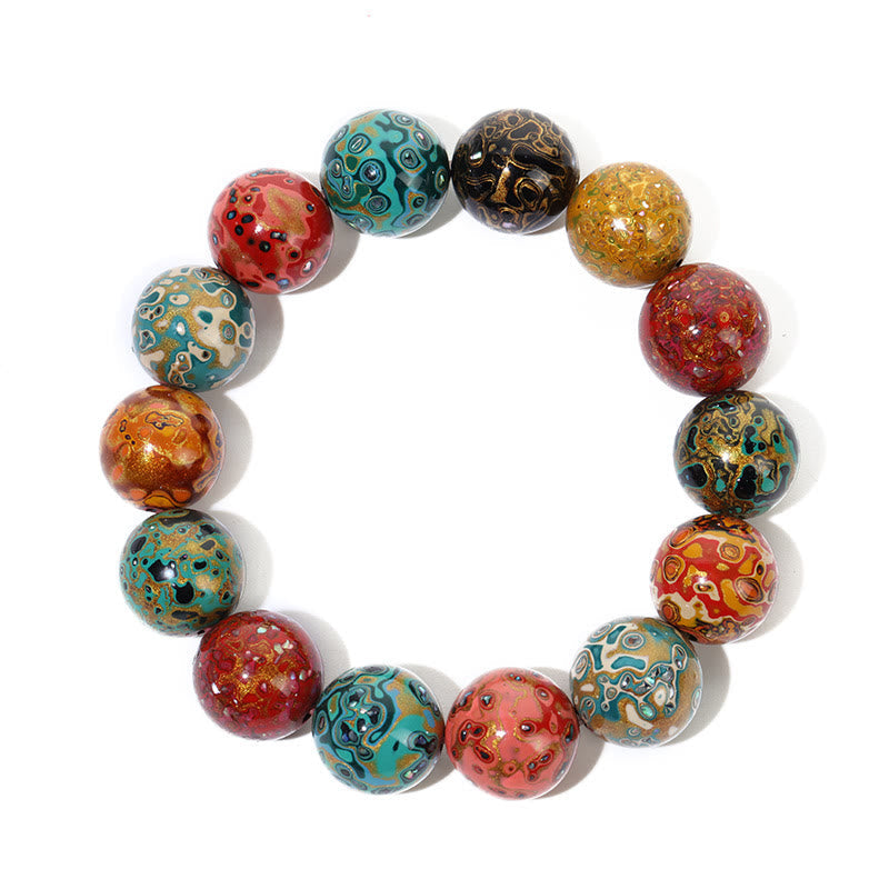 KarmaRipple's Authentic Multicolored Lacquer Beadwork Calm Bracelet p5