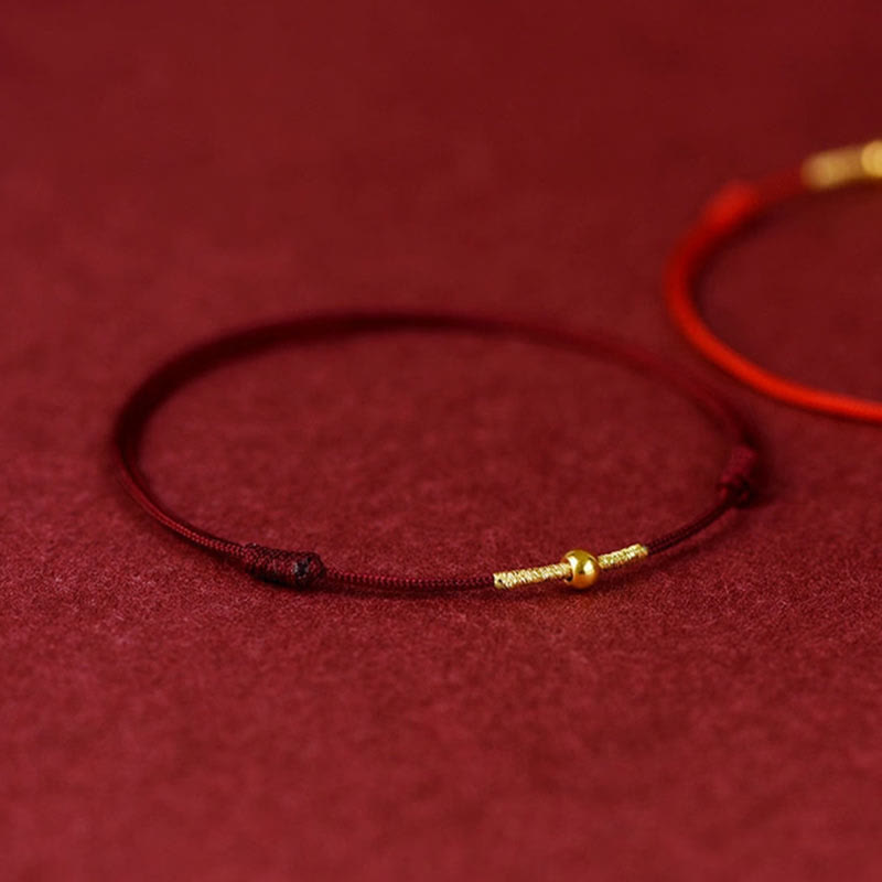 KarmaRipple's 925 Sterling Silver Golden Bead Protection Woven Rope Bracelet Anklet p4