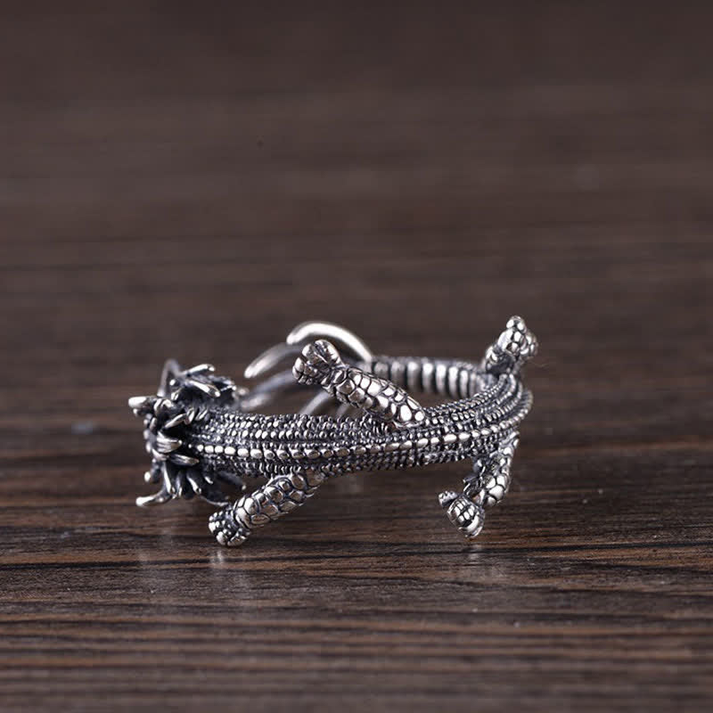 KarmaRipple's 925 Sterling Silver Dragon Fortune Protection Ring p10