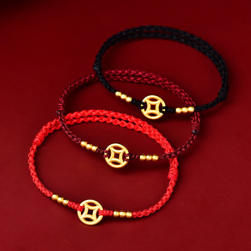 KarmaRipple's Bronze Coin Strength Woven String Bracelet Anklet p4