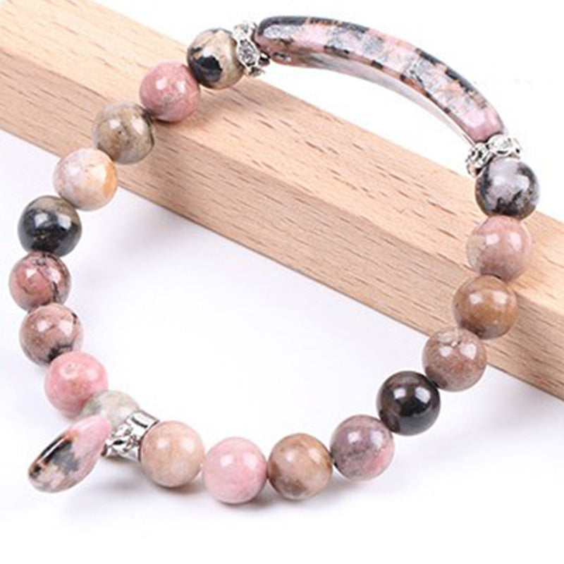 KarmaRipple's Rhodonite Love Heart Balancing Beadwork Bracelet p1