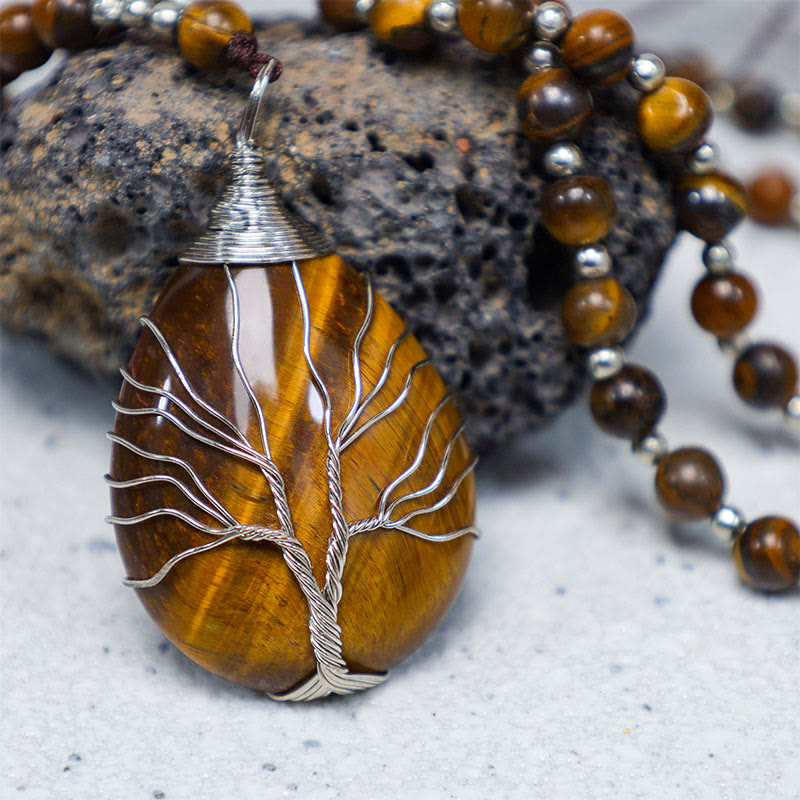 KarmaRipple's Authentic Tiger Eye Strength Beaded Necklace Pendant p2