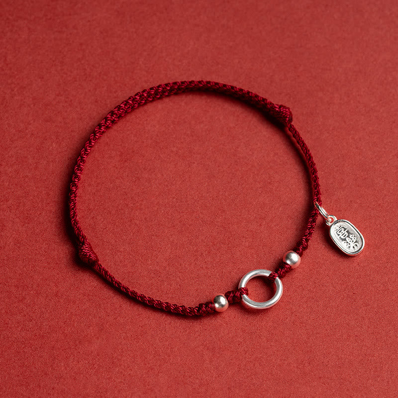 KarmaRipple's 925 Sterling Silver Fortunate Fortune Peace Joy Lotus Peace Buckle Red String Bracelet p2
