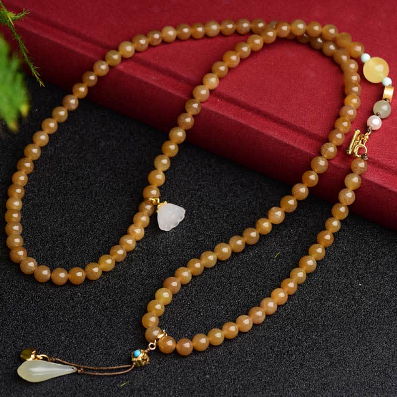 KarmaRipple's Authentic Hetian Topaz Amber Lotus Ivory Jade Pearl Success Bracelet p7
