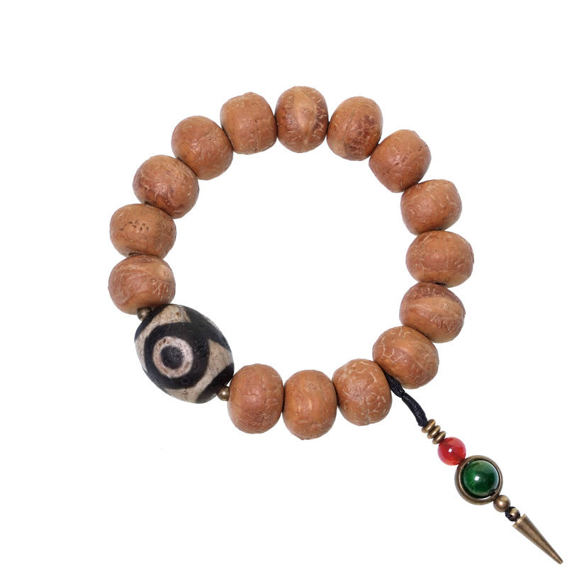 KarmaRipple's Tibet Bodhi Seed Dzi Bead Peace Talisman Wrist Mala Bracelet p10