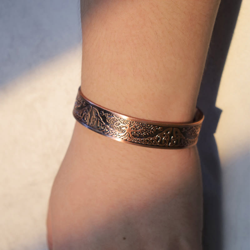 KarmaRipple's Fortunate Tree Of Life Balance Magnetic Adjustable Cuff Bracelet Bangle p4