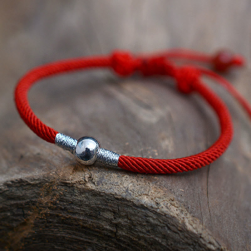 KarmaRipple's 925 Sterling Silver Fortunate Bead Protection Red String Bracelet p2