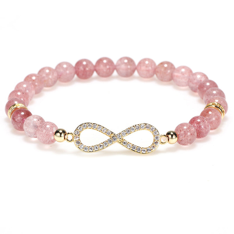 KarmaRipple's Authentic Strawberry Quartz Positivity Balancing Bracelet p1