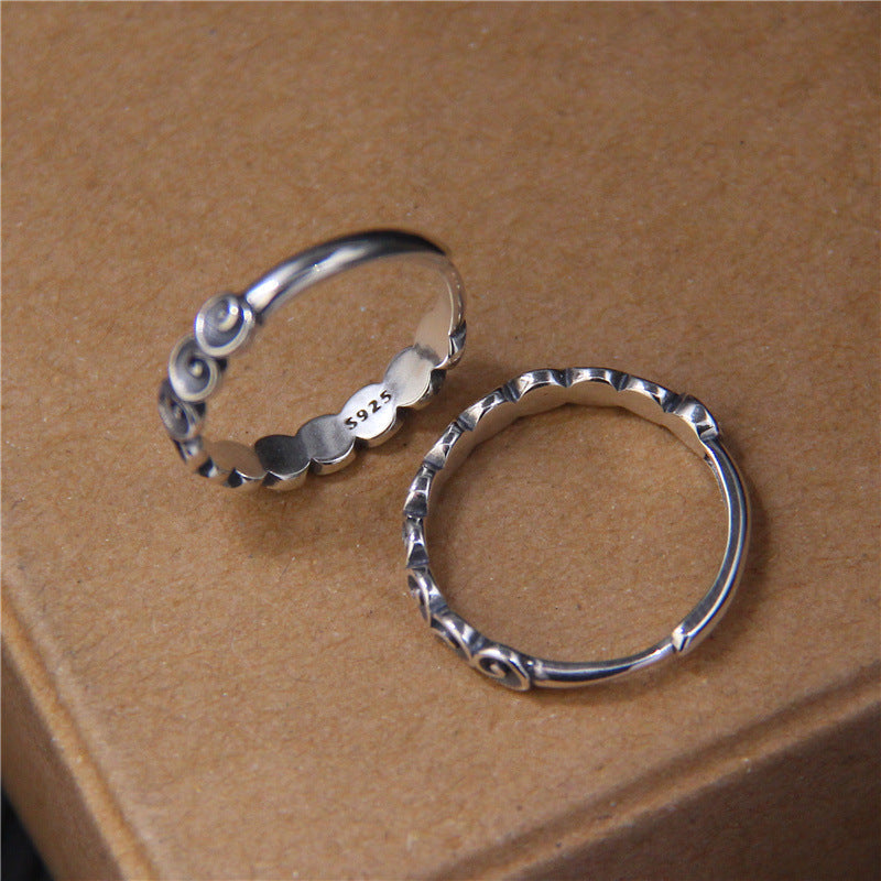 KarmaRipple's 925 Sterling Silver Auspicious Clouds Engraved Ring p5