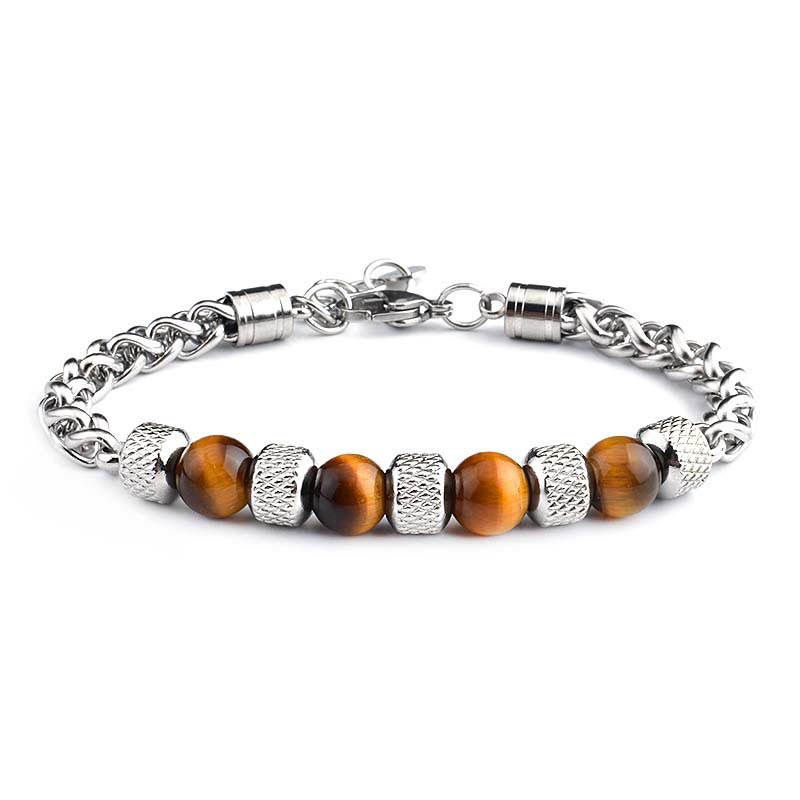 KarmaRipple's Black Onyx Tiger Eye Bead Courage Bracelet p16