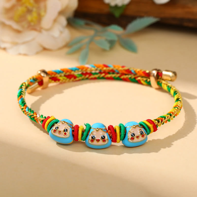 KarmaRipple's Colorful Rope Zongzi Pattern Fortune Handmade Child Adult Bracelet p32