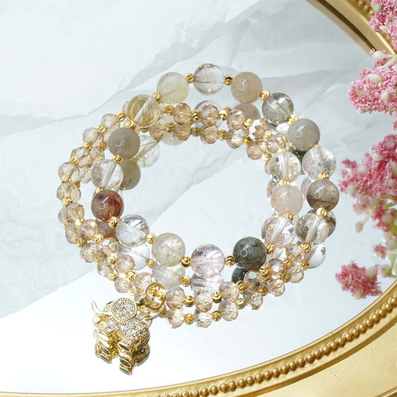 KarmaRipple's Rose Quartz Elephant Balancing Energy Talisman Bracelet p12