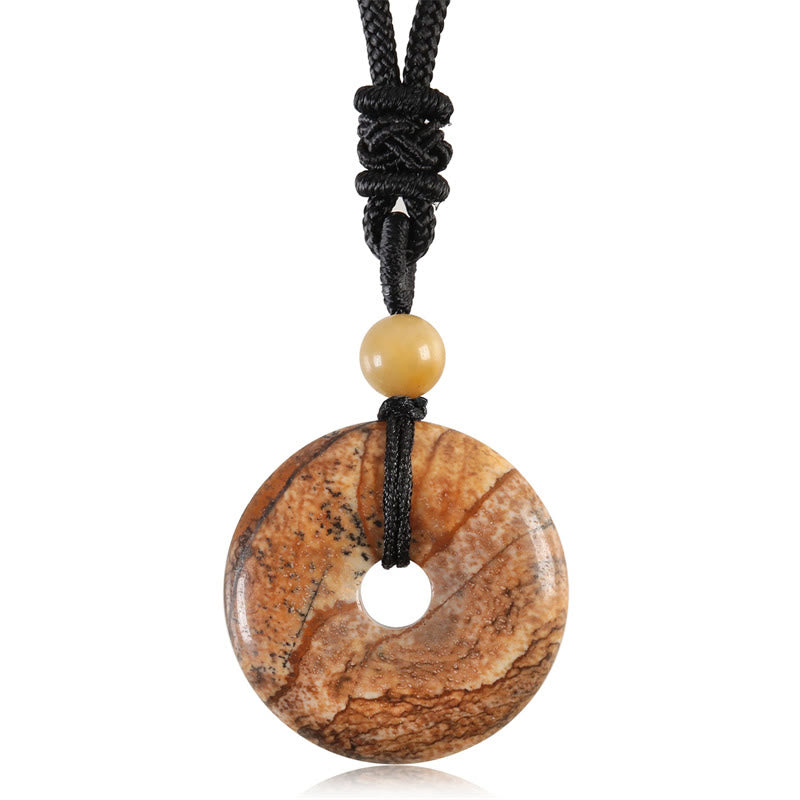 KarmaRipple's Fortunate Coin Necklace Balancing Gemstone Gemstone Pendant p46