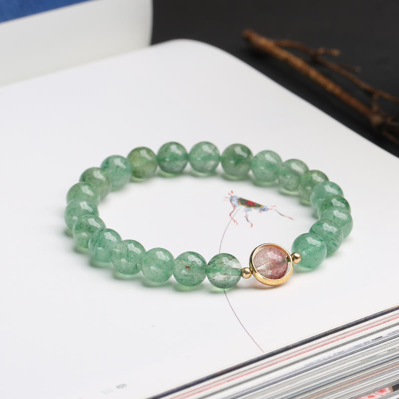 KarmaRipple's Authentic Green Strawberry Quartz Soothing Beaded Bracelet p8
