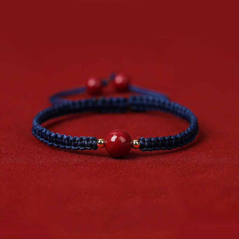 KarmaRipple's Fortunate Cinnabar Bead Blessing Red String Bracelet p23