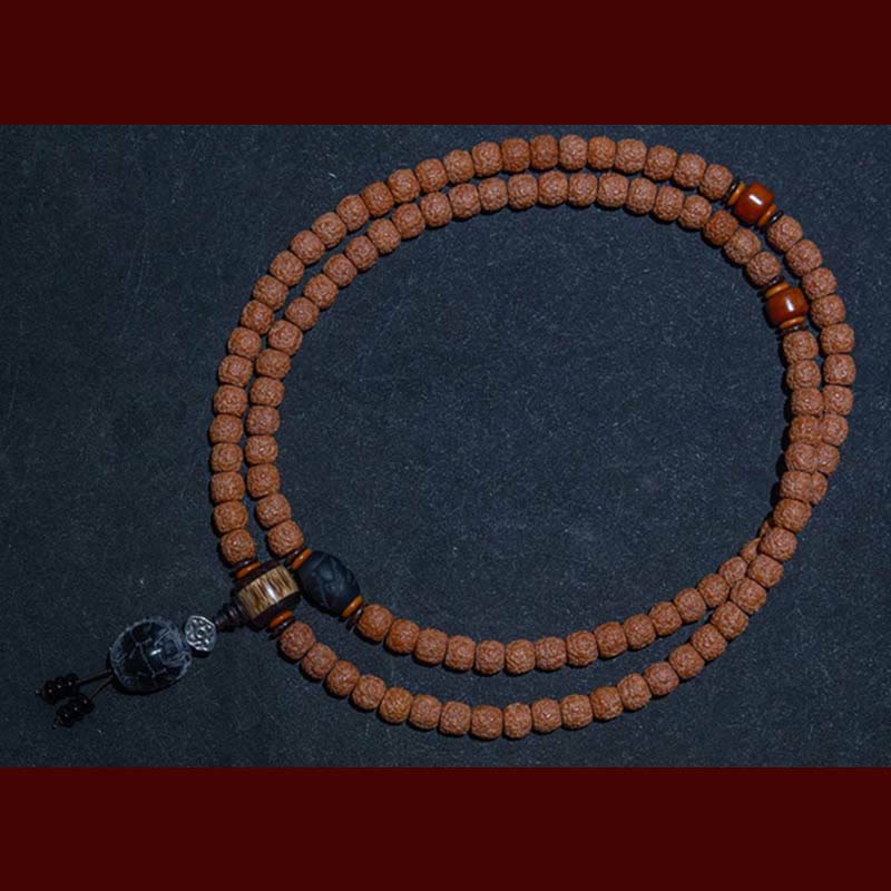 KarmaRipple's Tibet 108 Mala Beadwork Rudraksha Bodhi Seed Chinese Zodiac Natal Buddha Wealth Talisman Bracelet p17