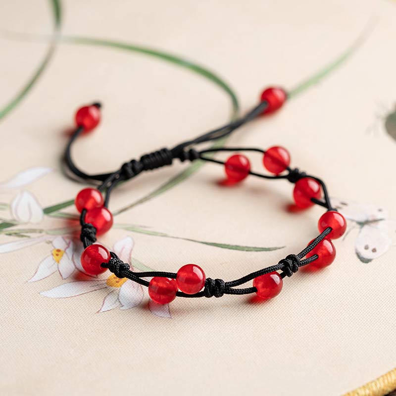 KarmaRipple's Red Agate Moss Agate Cinnabar Calm Bracelet p5
