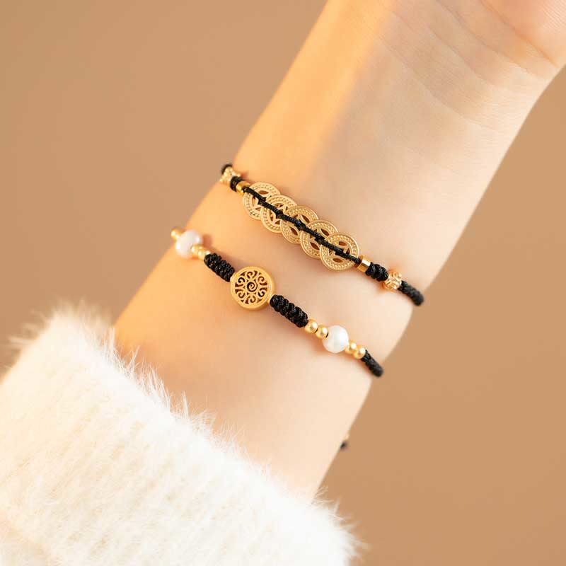 KarmaRipple's Bronze Coin Fortune Tree Fortune Strength Woven Bracelet p12