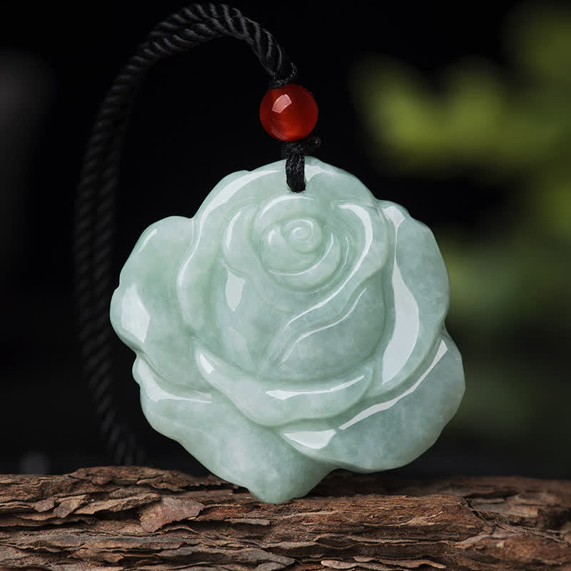 KarmaRipple's Lotus Pattern Jade Abundance Prosperity Pendant String Necklace p2