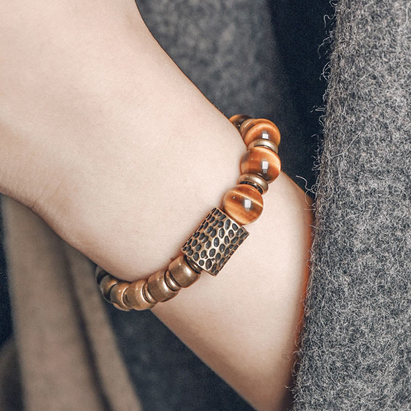 KarmaRipple's Tiger Eye Stone Bronze Protection Bracelet p4