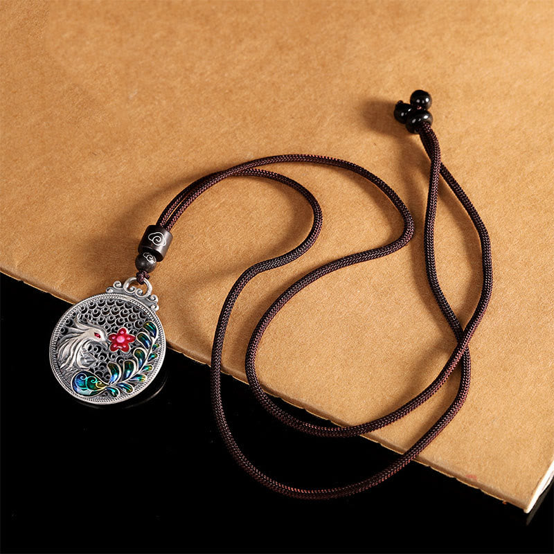 KarmaRipple's 990 Sterling Silver Phoenix Fortune Protection Pendant Necklace p3