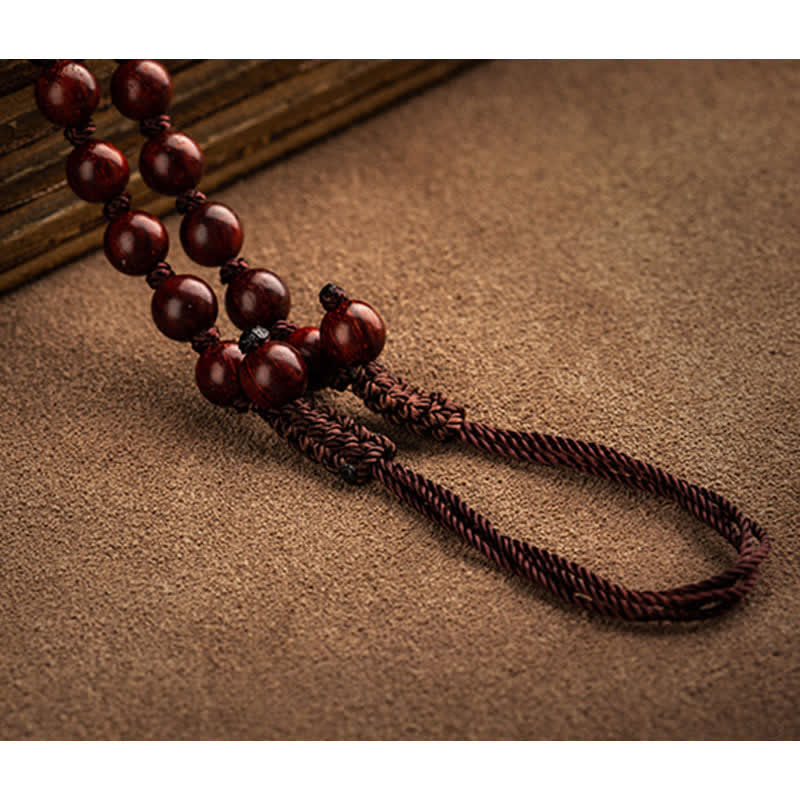 KarmaRipple's Chinese Zodiac Natal Buddha Small Leaf Red Sandalwood Lotus Protection Pendant Necklace p11