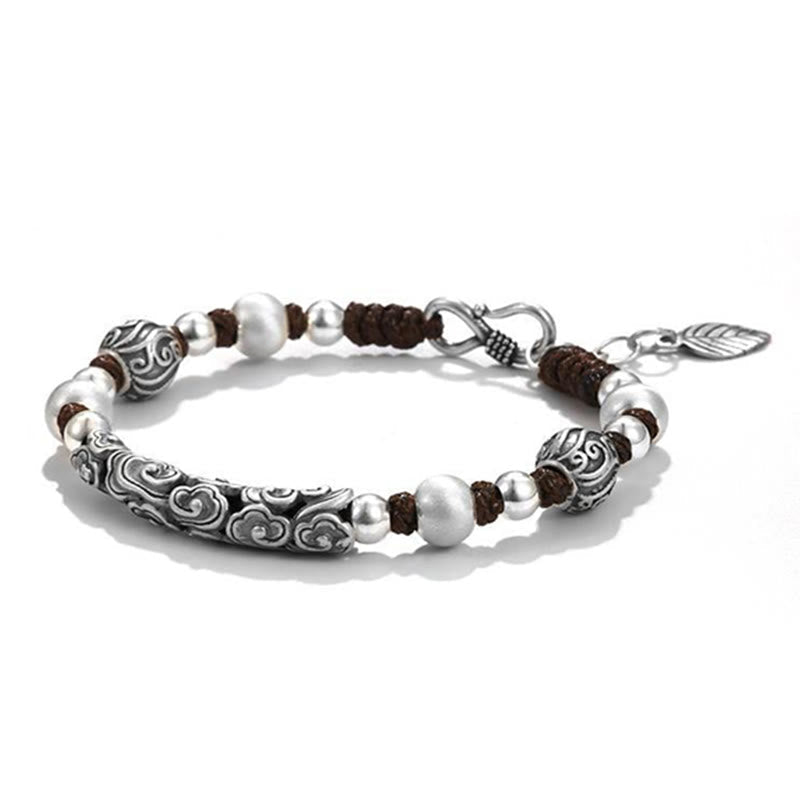 KarmaRipple's Tibet Handmade Bronze 999 Sterling Silver Auspicious Cloud Wealth String Bracelet p10