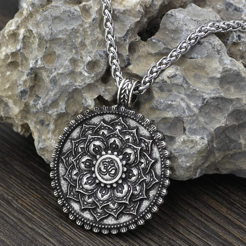KarmaRipple's Six True Words Love Peace Flower Pattern Pendant ( p5