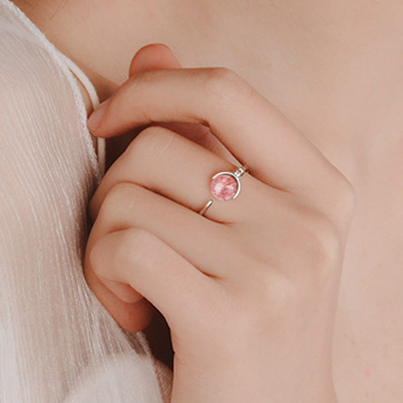 KarmaRipple's Pink Gemstone Soothing Rotation Ring p3