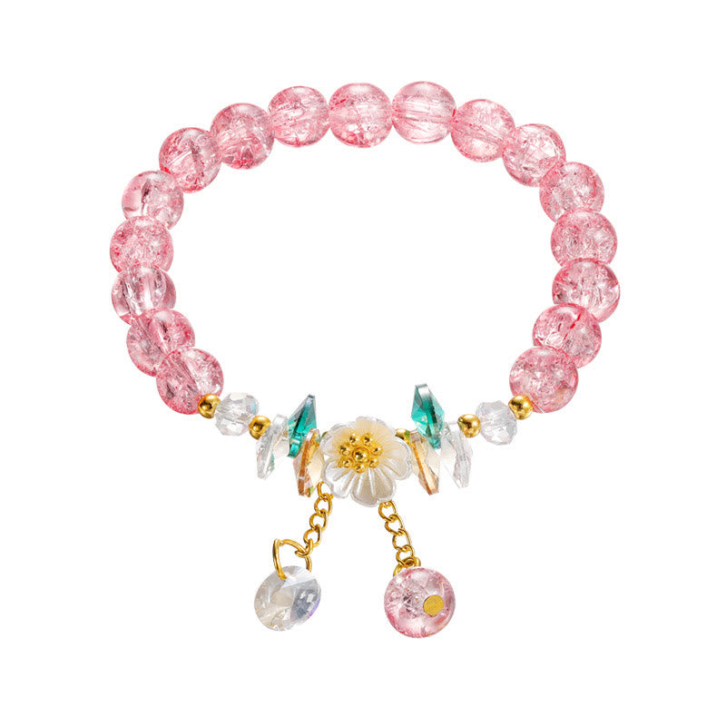 KarmaRipple's Simple Design Flower Talisman Glass Bead Bracelet p6