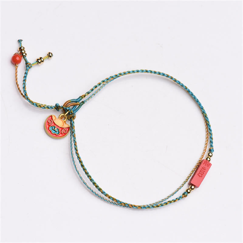 KarmaRipple's Handmade Cinnabar As one'shes Blessing Braid Double Layer Bracelet p9