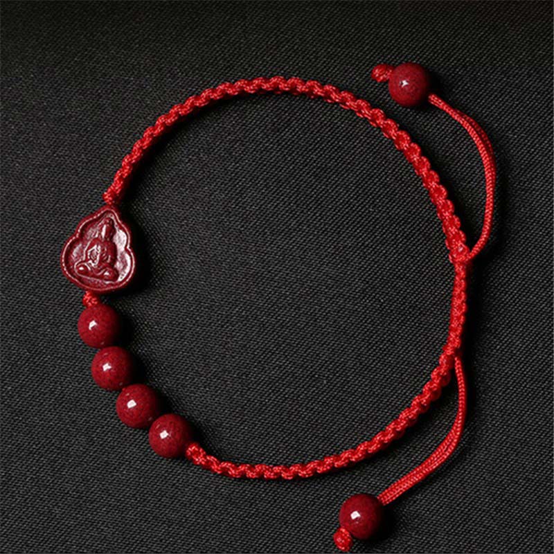 KarmaRipple's Laughing Buddha Avalokitesvara Cinnabar Blessing String Bracelet p13