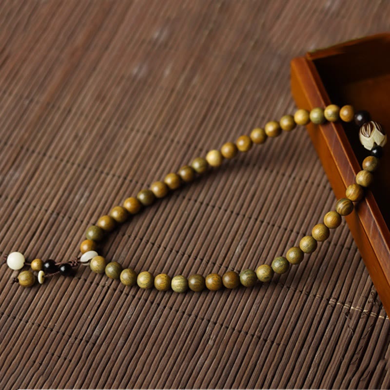 KarmaRipple's Green Sandalwood Bodhi Seed Lotus Soothing Double Wrap Bracelet p9