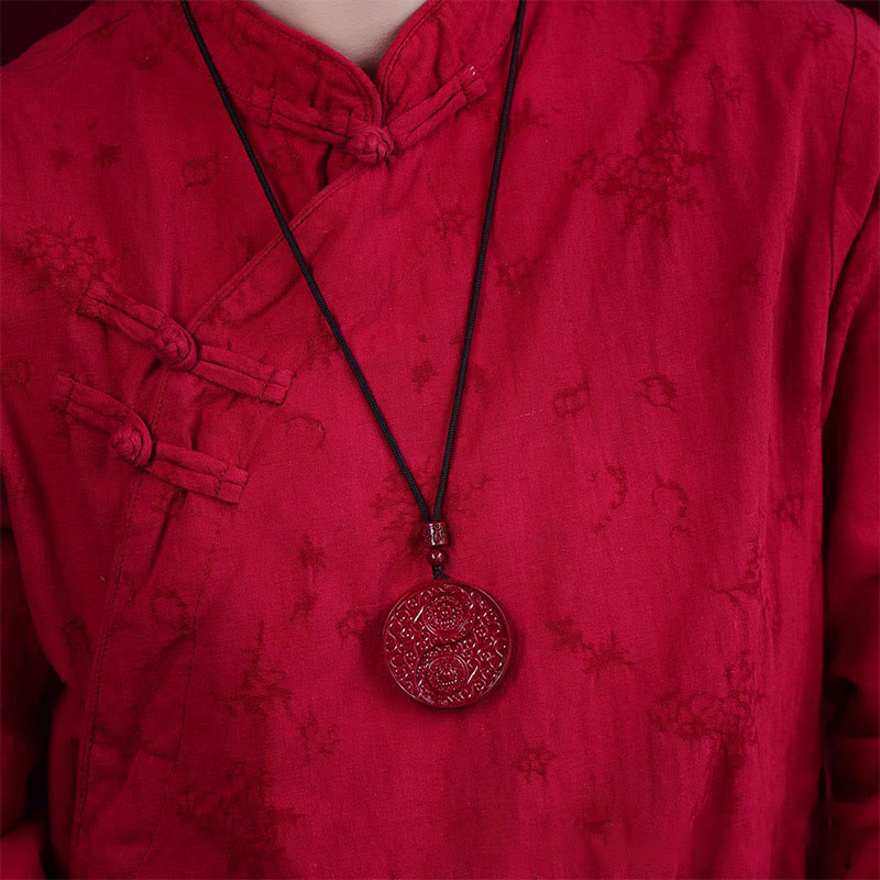 KarmaRipple's Cinnabar Yin Yang Keep Away Evil Spirits Pendant Necklace p5