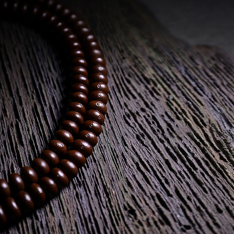 KarmaRipple's Authentic Tibet 108 Mala Beadwork Purple Bodhi Seed Three-eyed Dzi Bead Bronze Dorje Balance Bracelet p11